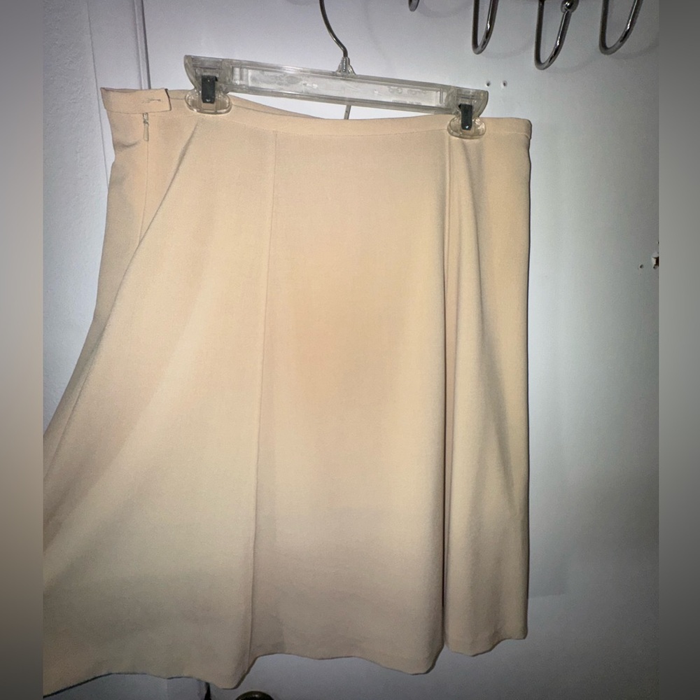 Size 14 Vintage Max Studio Faux Wrap Beige Skirt
